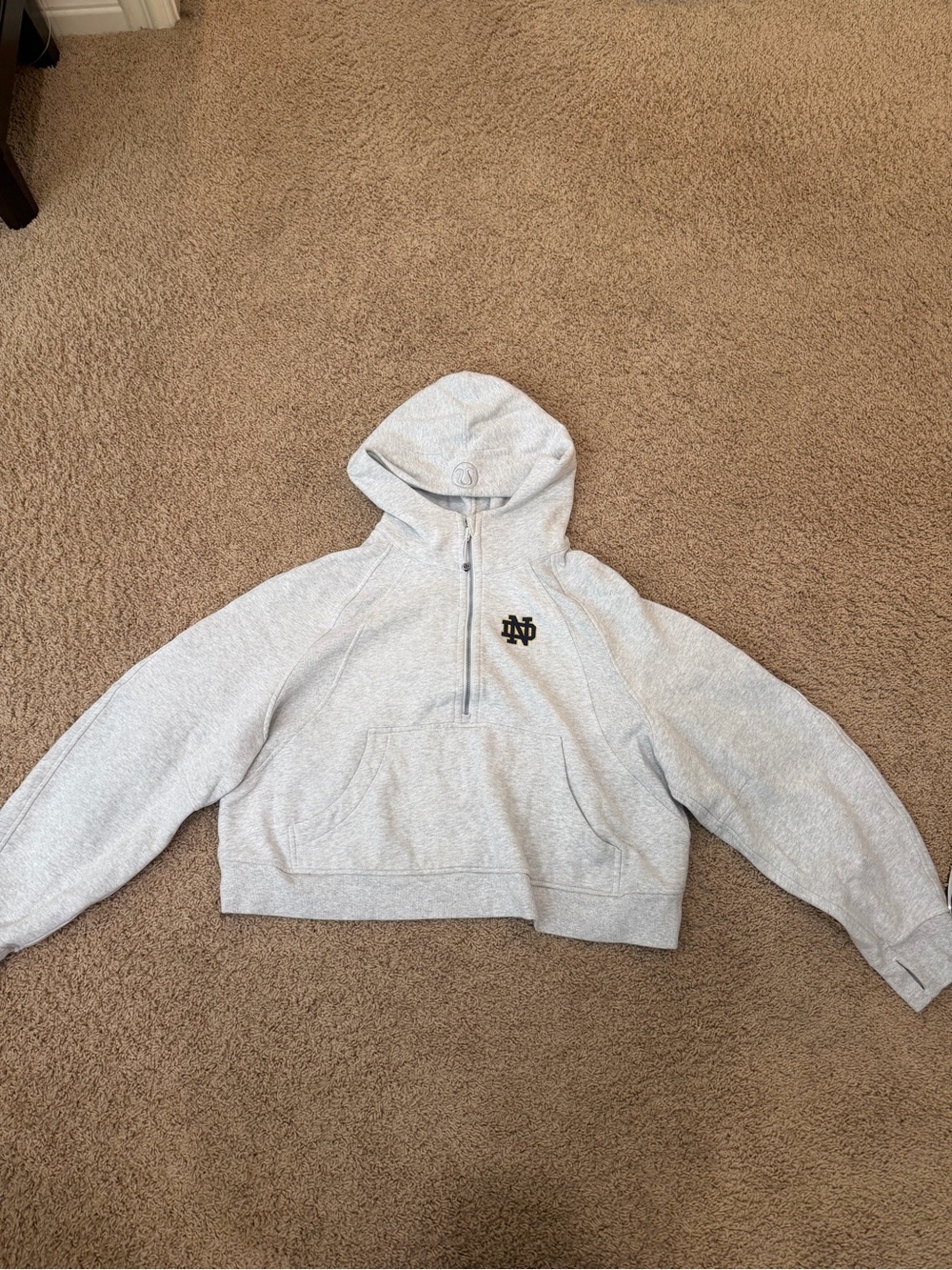 lululemon athletica Light Gray Half-Zip Hoodie